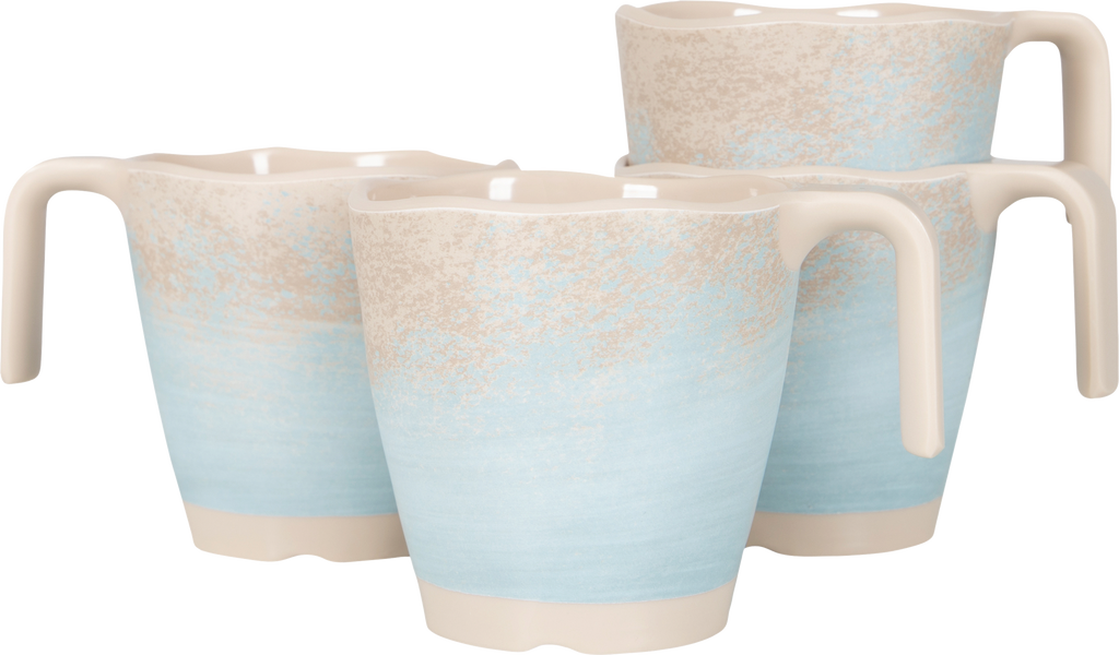 Kopp Stone Line melamin 300 ml 4-delers sett beige forfra