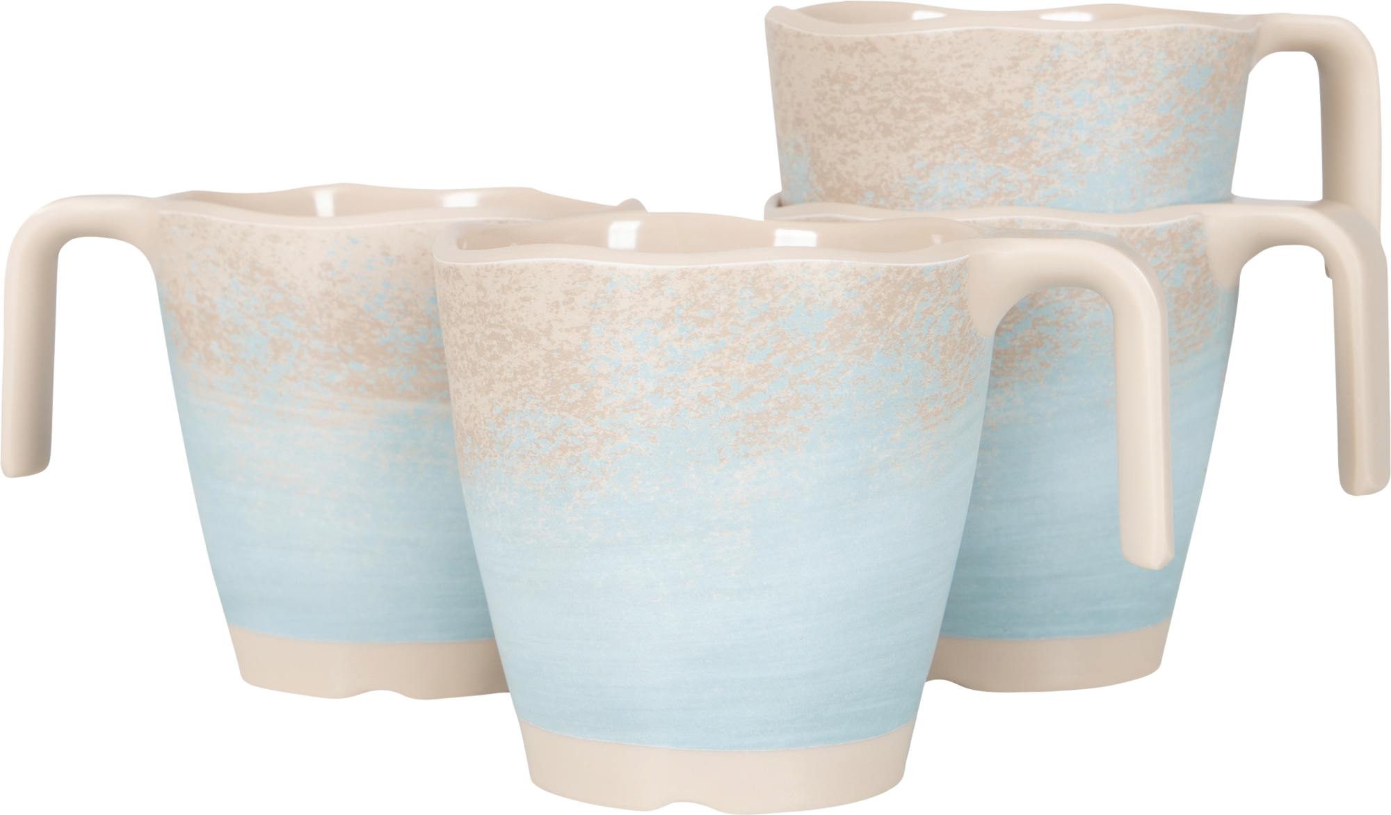Kopp Stone Line melamin 300 ml 4-delers sett beige forfra