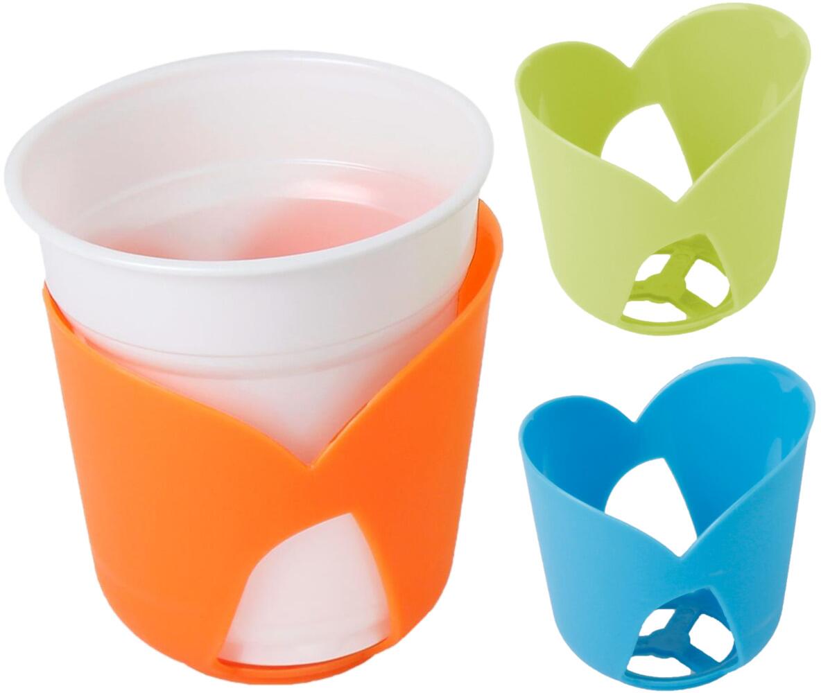 Koppeholder Glass Base i plast, 6 stk fargede fra Brunner for campingbruk