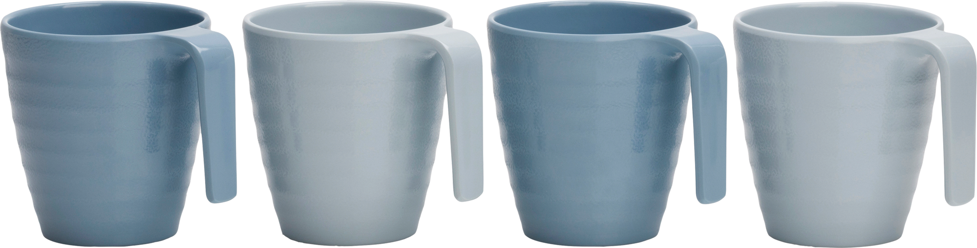 Koppesett Shades of Blue 4-delt melamin 300 ml - Flamefield forfra
