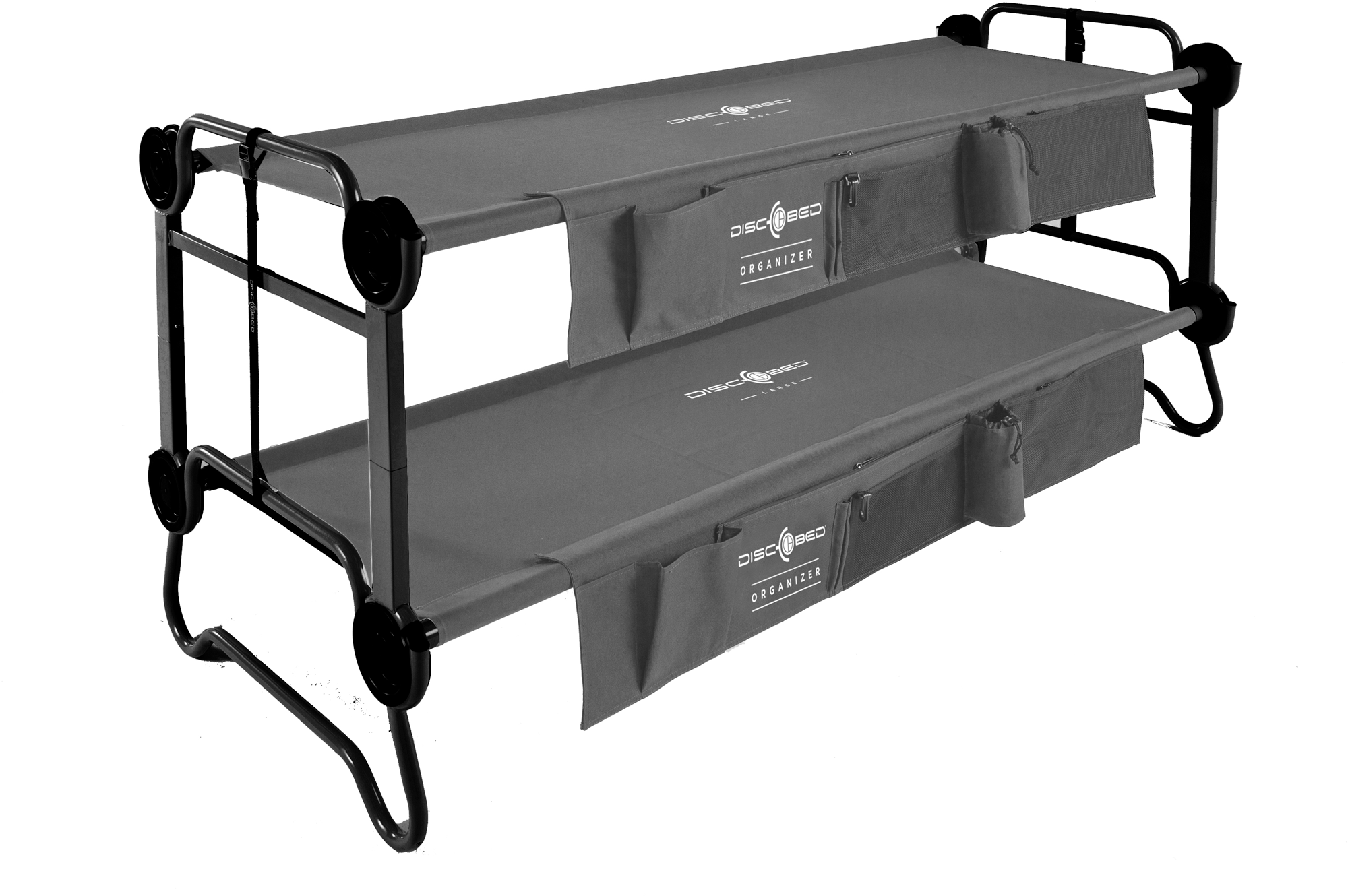 Køyeseng L antrasitt 200 x 70 cm Disc-O-Bed forfra