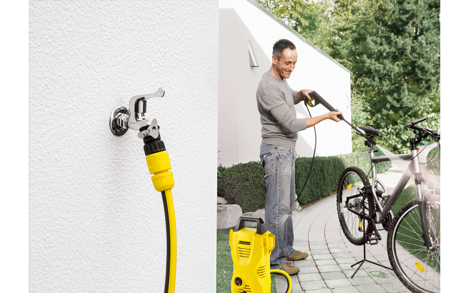 Kranadapter for kraner uten gjenger 15-20 mm - Kärcher montert på hagekran
