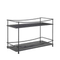 krydderhylle med 2 etasjer svart rustfritt stål 33x21 cm metaltex forfra