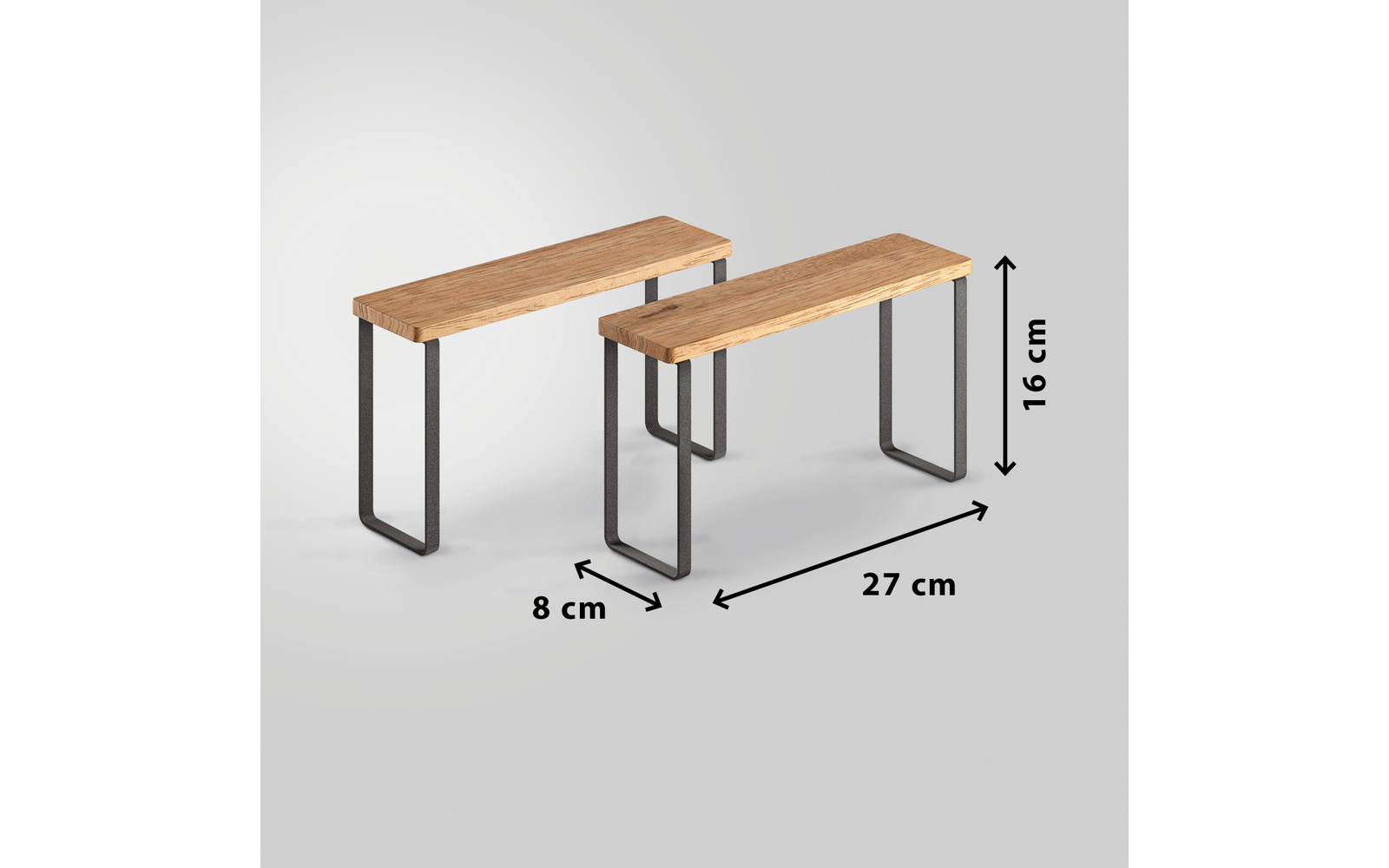 Krydderhylle 2er-sett 1 etasje akasietre Metaltex komplett sett