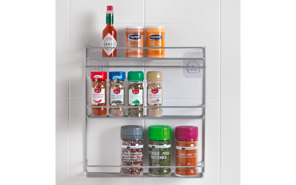 Krydderhylle Paprika 3 med veggfeste bakside
