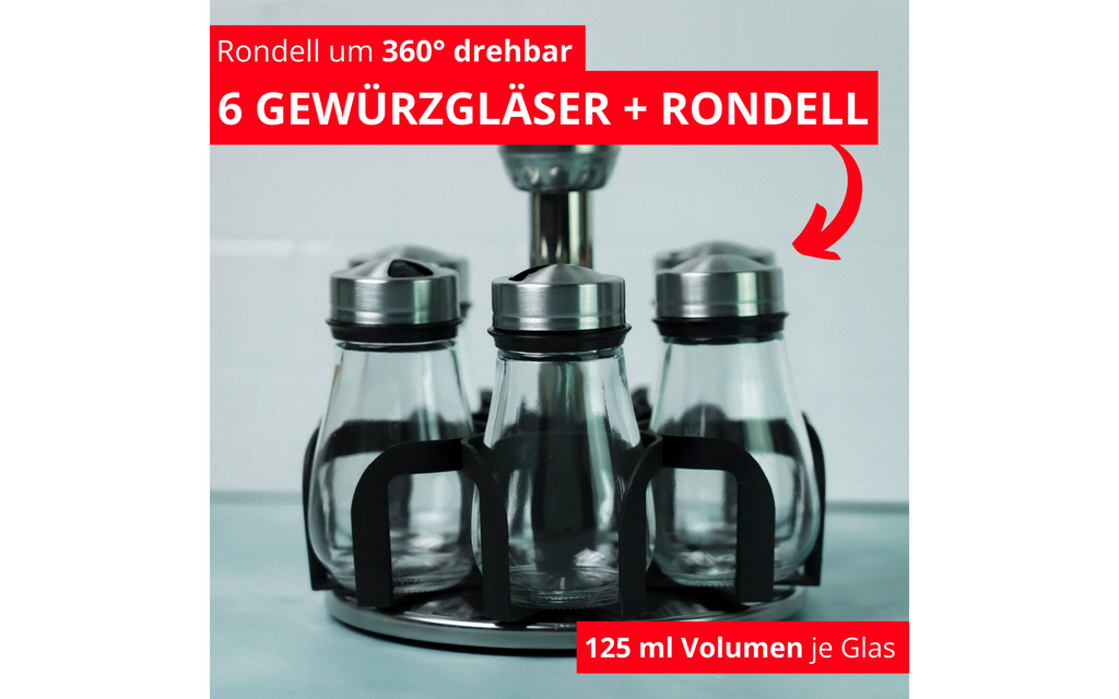 Bakside av Krydderkarusell Lissabon 7-delers sett med glass