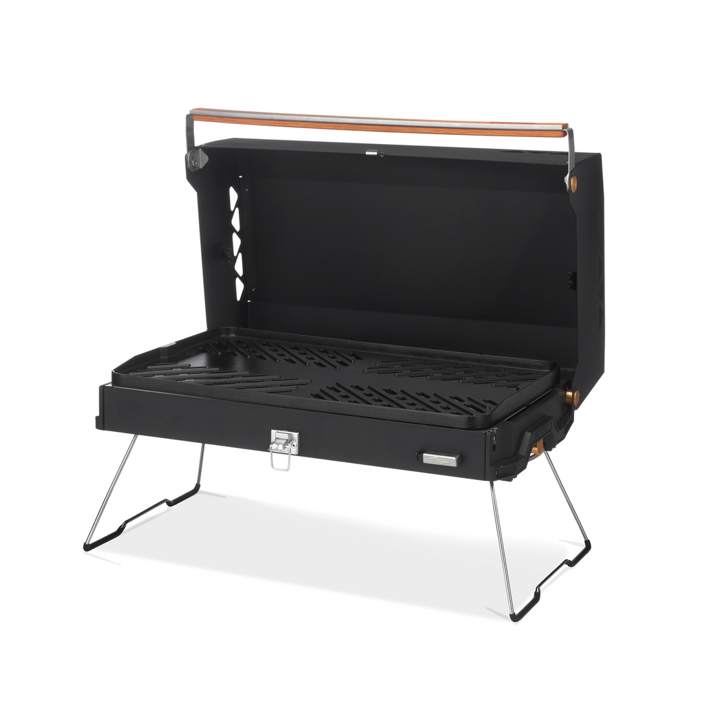 Kuchoma bærbar gassgrill 2500 W med lokk og piezotenn forfra