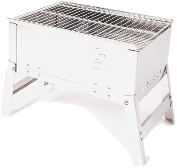 Kullgrill kompakt sammenleggbar 22,5x33 cm rustfritt stål bakside
