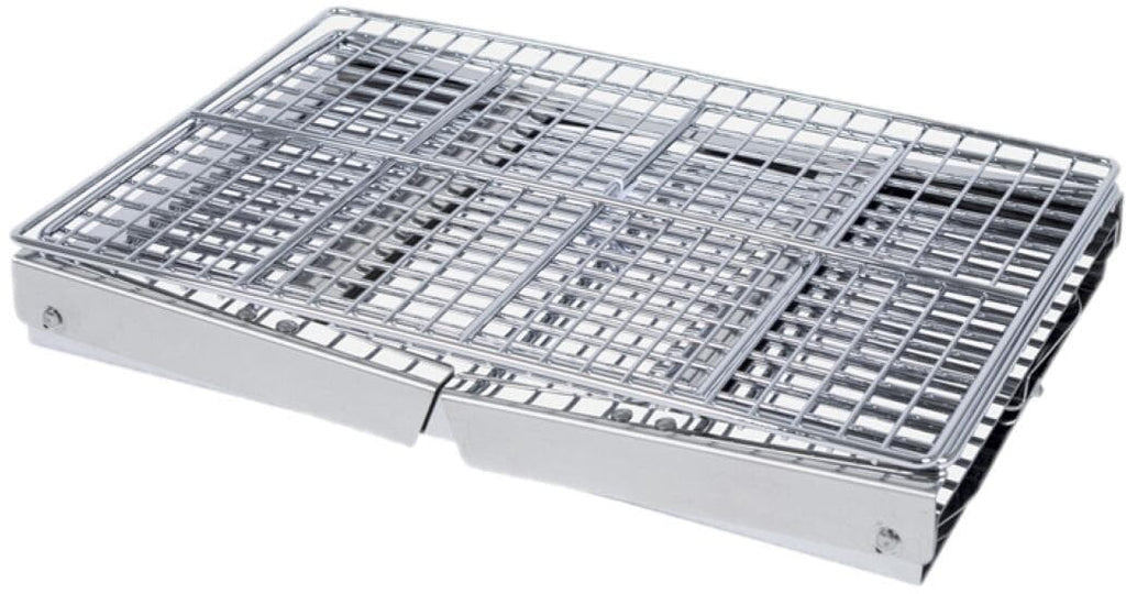 Montert Kullgrill kompakt sammenleggbar 22,5x33 cm rustfritt stål