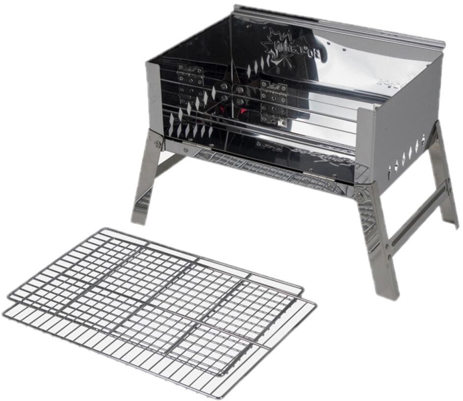 Sidebilde av Kullgrill kompakt sammenleggbar 22,5x33 cm rustfritt stål