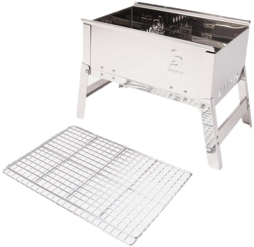 Kullgrill kompakt sammenleggbar 22,5x33 cm rustfritt stål i bruk
