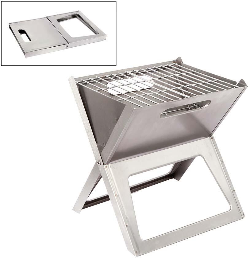 Kullgrill sammenleggbar notebook-design rustfritt stål forfra