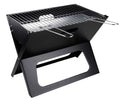 Kullgrill sammenleggbar i rustfritt stål 28x44 cm grillrist sett forfra