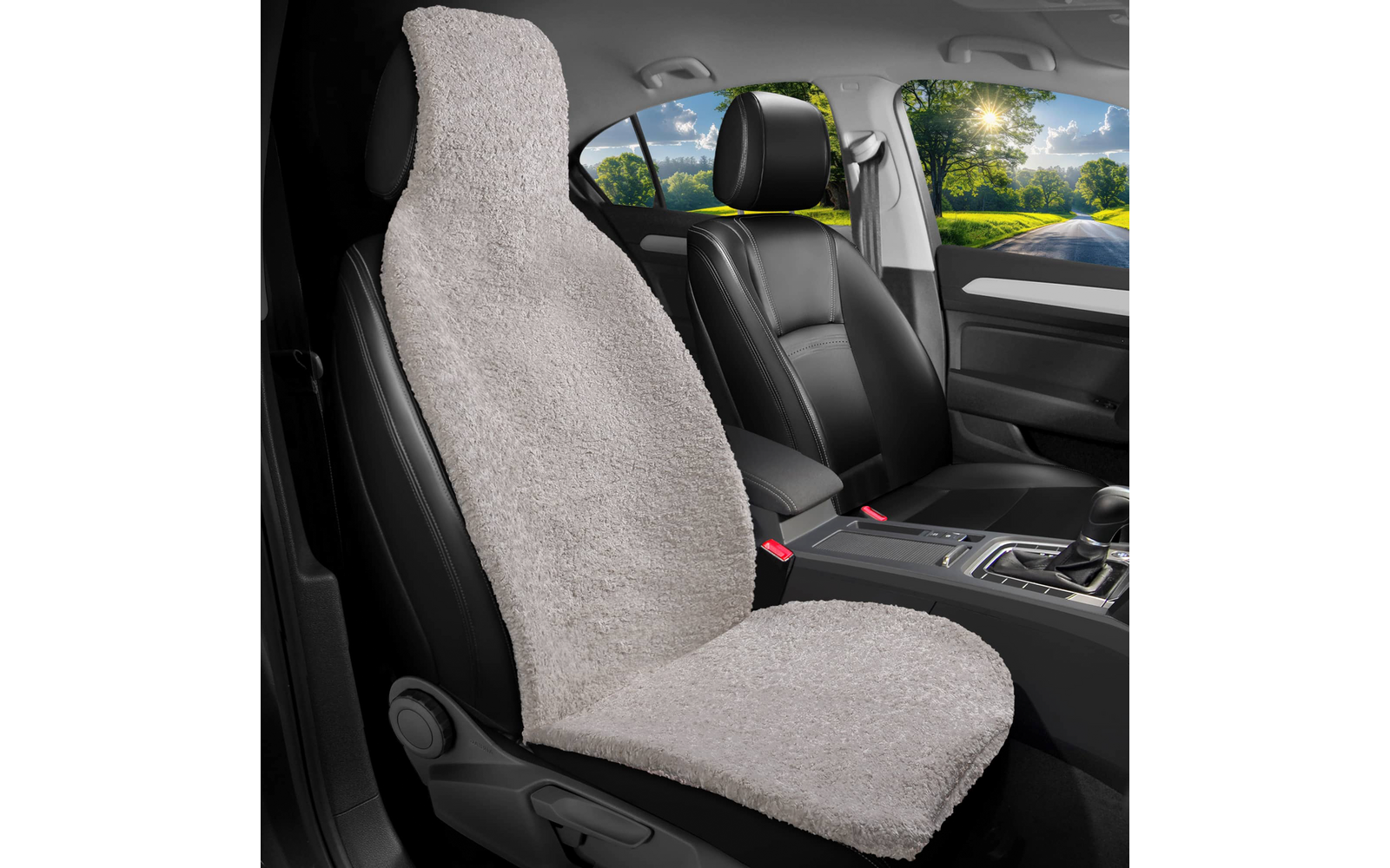 Kunstpels setetrekk for Fiat Ducato Boxer Jumper grå detalj med rutschhemmende bakside