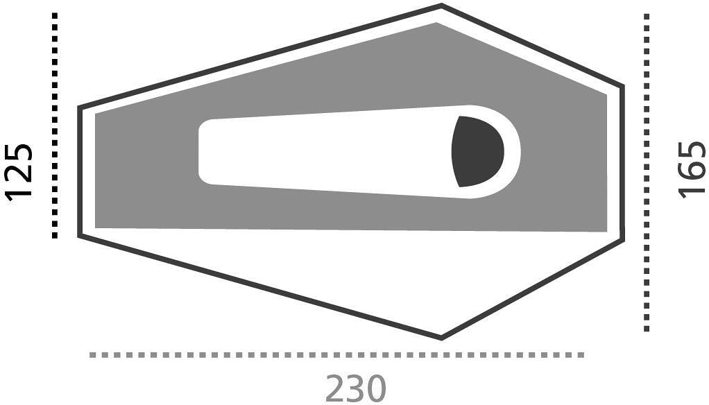 Montert Kuppeltelt Apex 1-pers, geodetisk, 235x165 cm i terreng