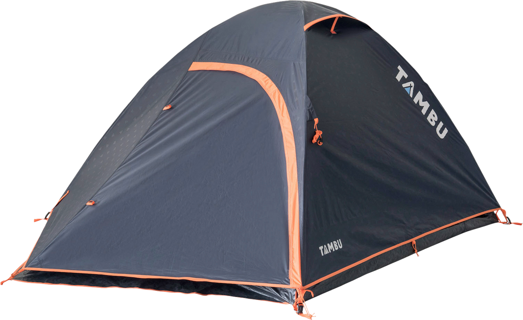 Kuppeltelt Besa for 3 personer resirkulert polyester - Tambu sett forfra med åpen inngang