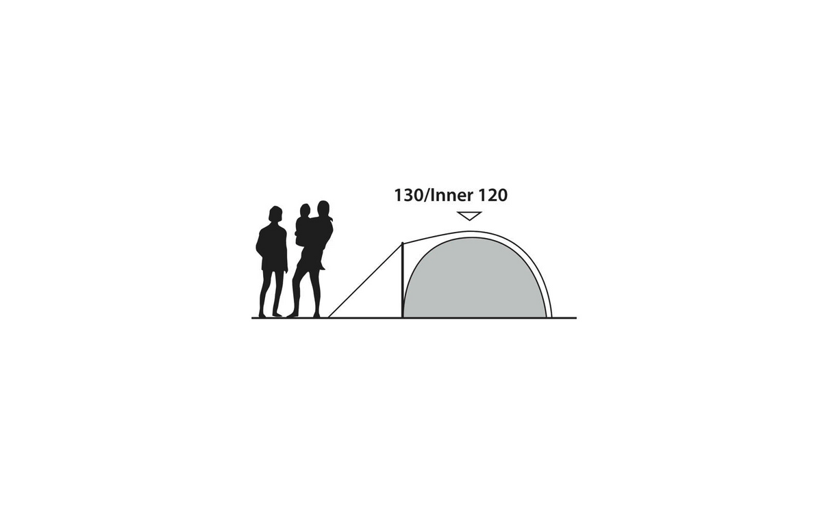 Kuppeltelt Cloud 3 for 3 personer 330x200 cm 3000 mm - Outwell ferdig montert på campingplass