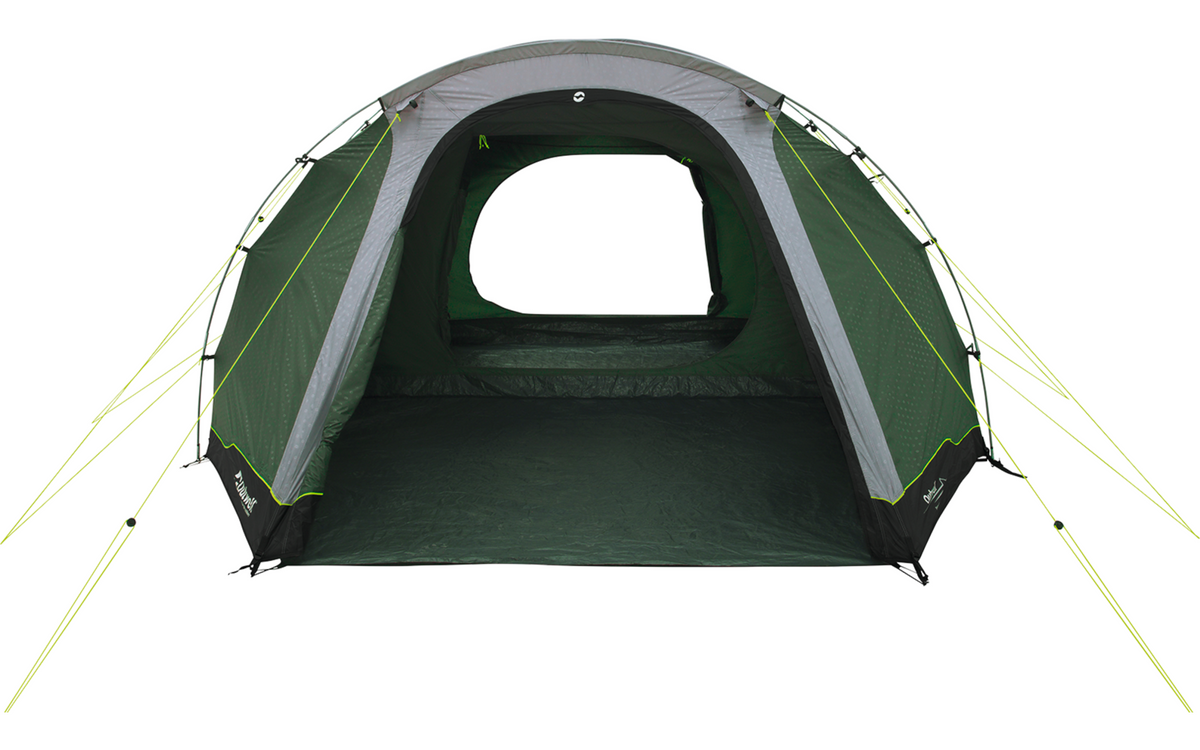 Kuppeltelt Cloud 5 Plus 5 personer 10,8 kg mørkegrønn - Outwell satt opp på campingplass