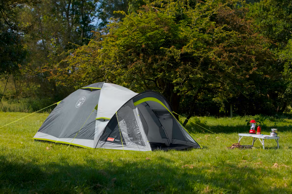 Kuppeltelt Darwin 3 Plus for 3 personer 4,9 kg 3000 mm - Coleman oppsatt sett forfra