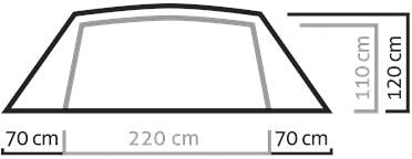 Kuppeltelt Denali IV 4-pers. 230x360cm 3,7 kg detalj av stenger