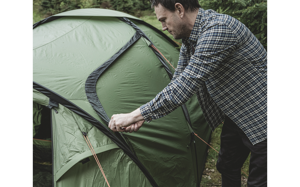 Kuppeltelt Lomsdal 3 for 3 personer 2000 mm vannsøyle - Easy Camp, mørklagt innertelt innvendig