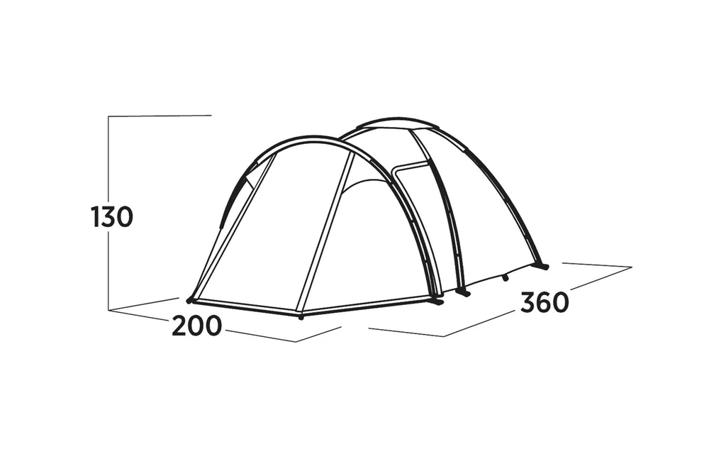 Kuppeltelt Lomsdal 3 for 3 personer 2000 mm vannsøyle - Easy Camp, detalj av glassfiberstenger