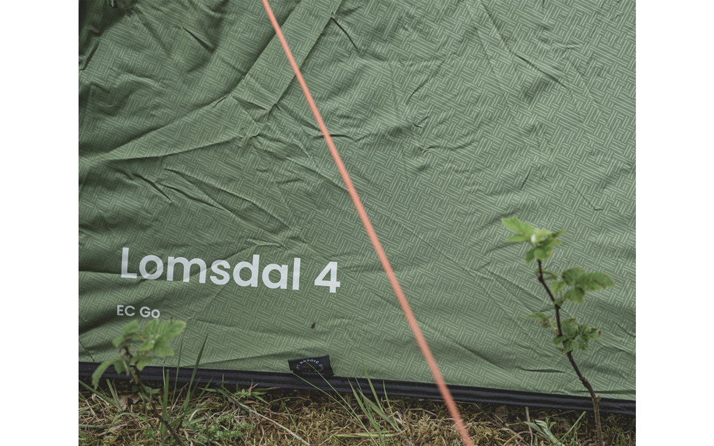 Kuppeltelt Lomsdal 4 for 4 personer 2 innganger 5,8 kg - Easy Camp detalj av stenger og bardun
