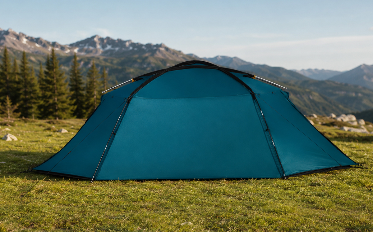 Kuppeltelt Mossborn 02 Aegean for 2 personer 5,95 kg 3000 mm - Kampa sett forfra med åpen dør