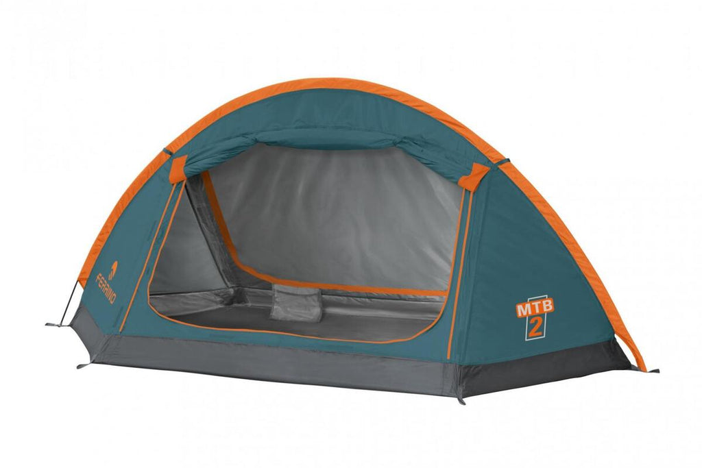 Kuppeltelt MTB 2-persons 250x135cm 1,85kg blå forfra