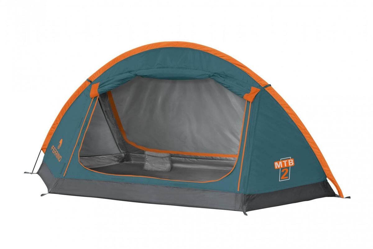 Kuppeltelt MTB 2-persons 250x135cm 1,85kg blå forfra