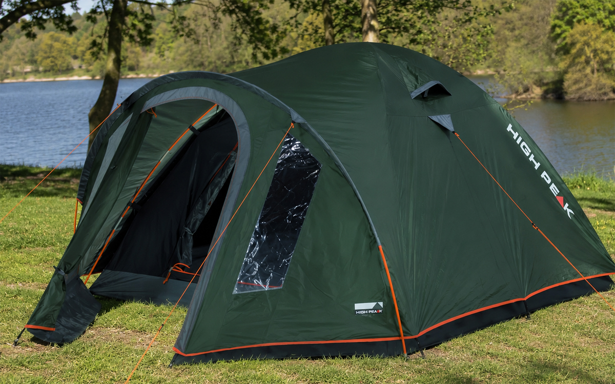 Kuppeltelt Nevada 2.1 for 2 personer 325x140x115 cm 3,6 kg - High Peak oppslått sett forfra