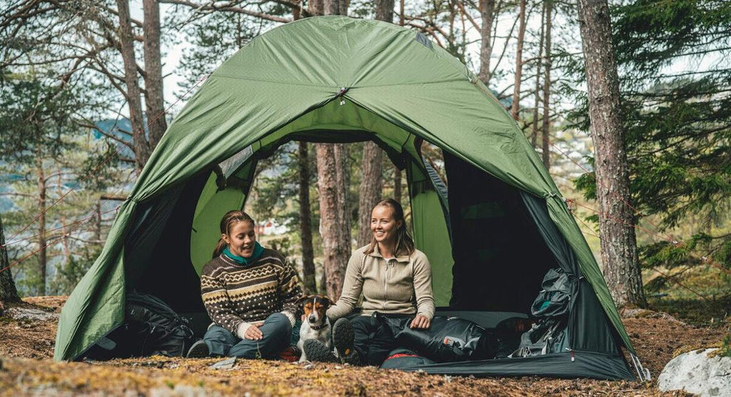 Pakking av Kuppeltelt Paso Flex 5 i bæreveske