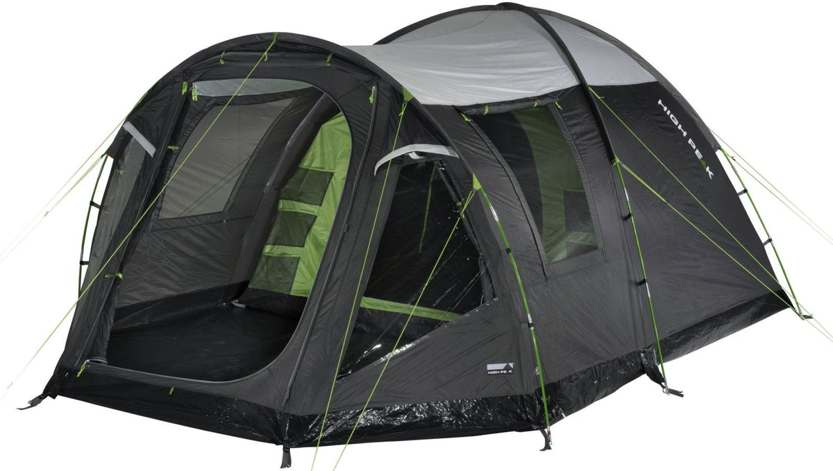 Kuppeltelt Santiago 5.0 med forrom 5 personer 430 x 280 cm - High Peak oppslått sett forfra