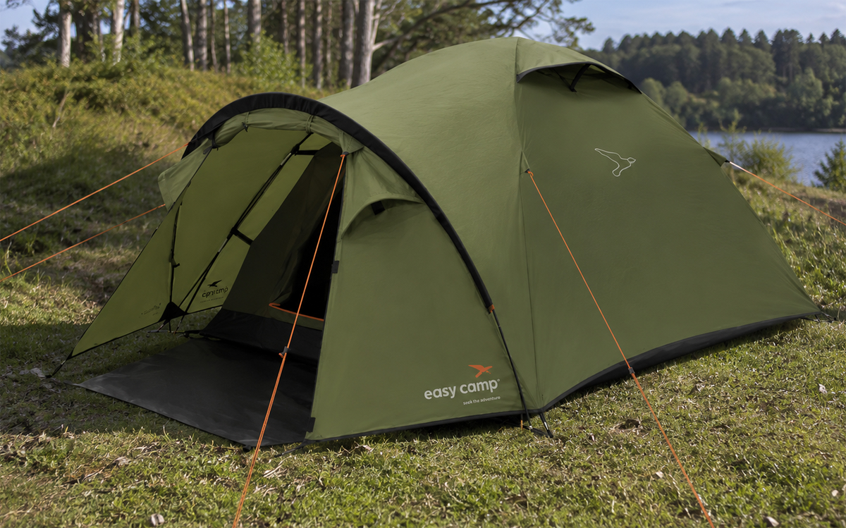 Kuppeltelt Setesdal 3 for 3 personer 2000 mm 3,7 kg - Easy Camp i grønt sett forfra