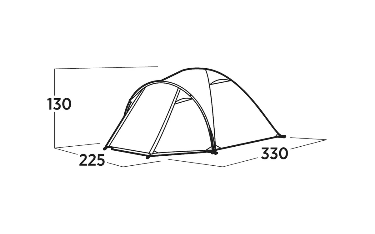 Kuppeltelt Setesdal 4 for 4 personer 2000 mm 4,6 kg - Easy Camp oppslått på campingplass