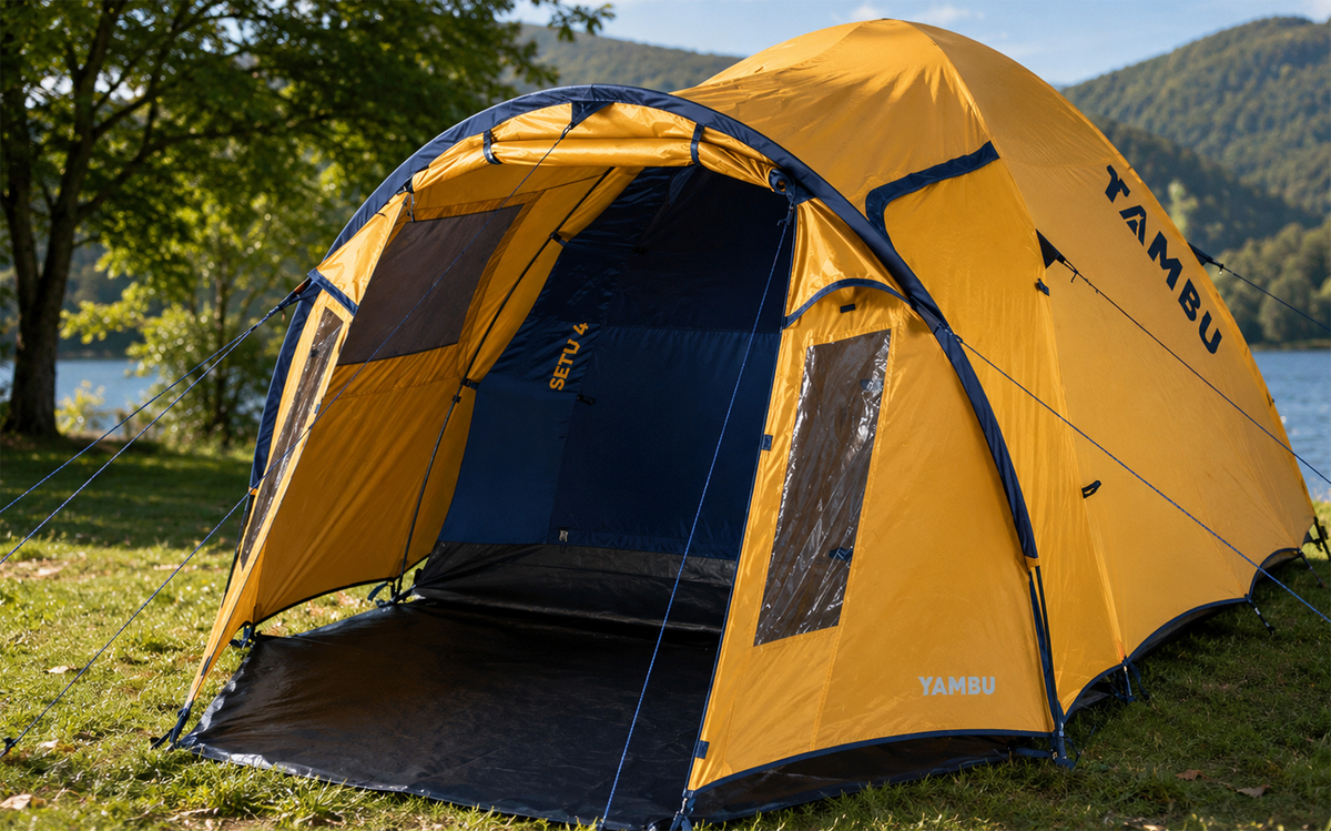 Kuppeltelt Setu 4 for 4 personer 3000 mm vannsøyle 7 kg - Tambu sett forfra