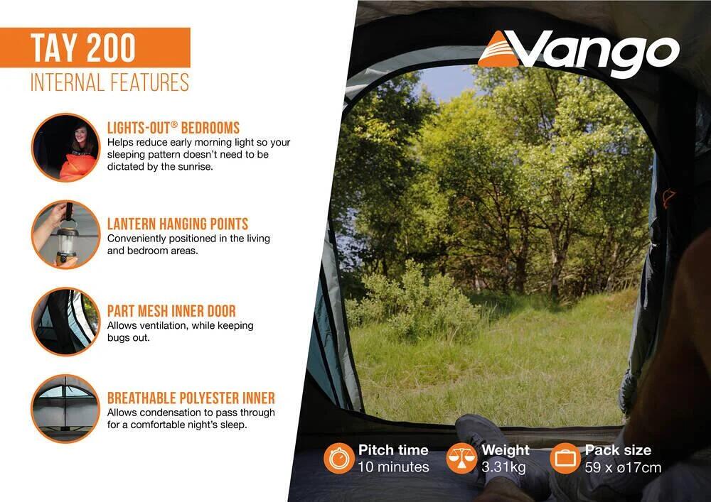 Detalj av fiberglasstenger på Kuppeltelt Tay 200 for 2 personer