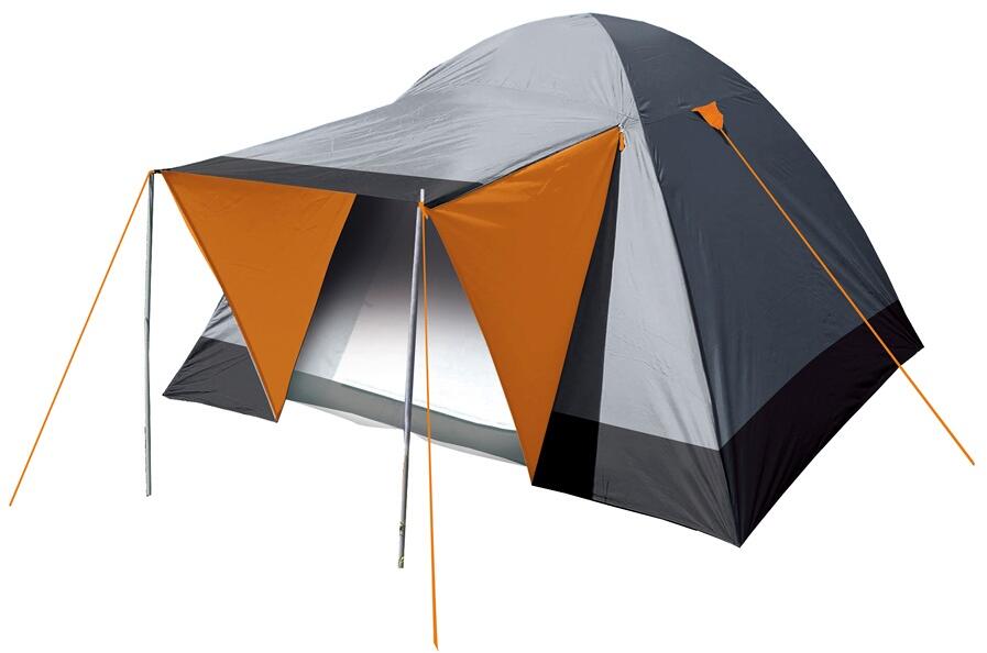 Kuppeltelt Trail 3 3-pers. 205x205cm, 3,9 kg, grå/oransje forfra