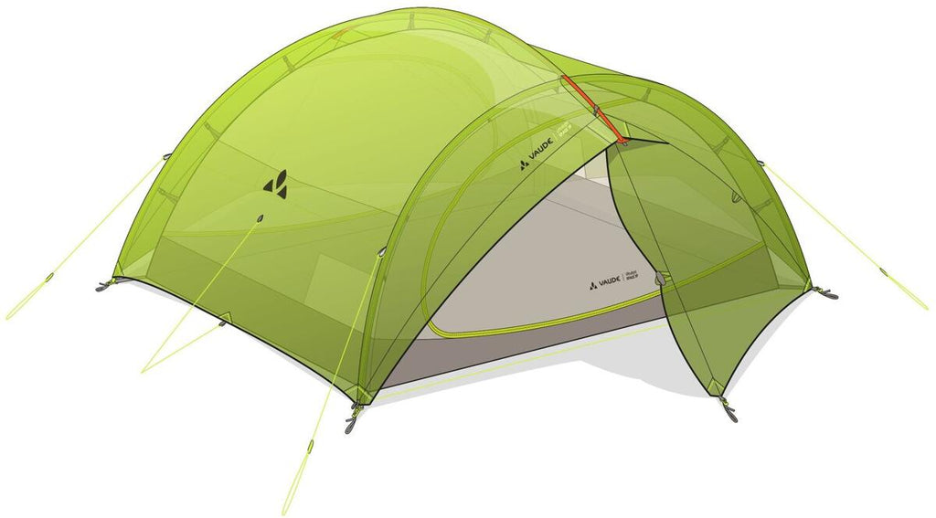 Kuppeltelt Ultralight Space 3-pers 220x325cm grønn forfra
