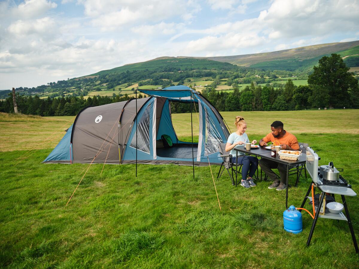 Nærbilde av vanntett materiale på Kuppeltelt Waterfall 5