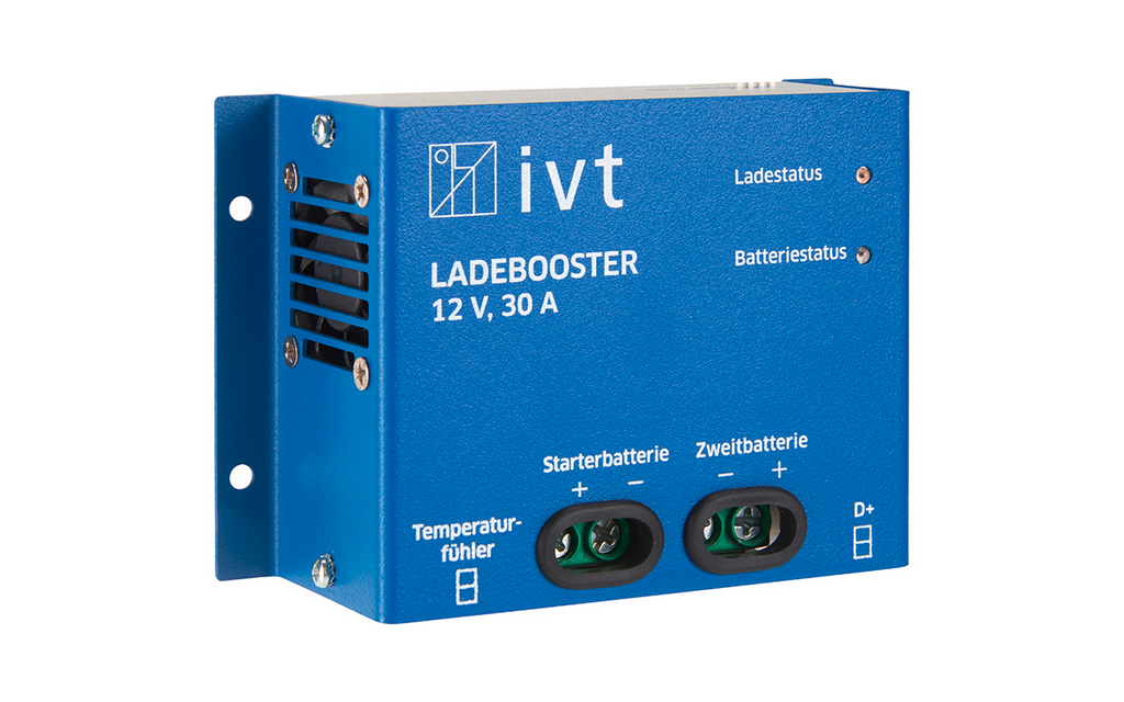 Nærbilde av Ladebooster 12 V 30 A for ekstra batteri i bobil - IVT