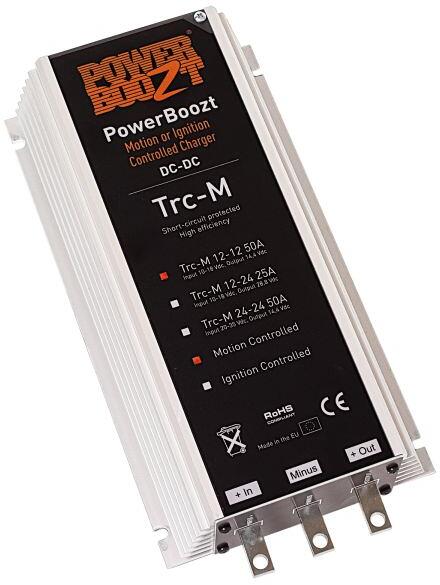 Ladebooster med vibrasjonssensor 50 A 12V 2,3 kg fra PowerBoozt montert