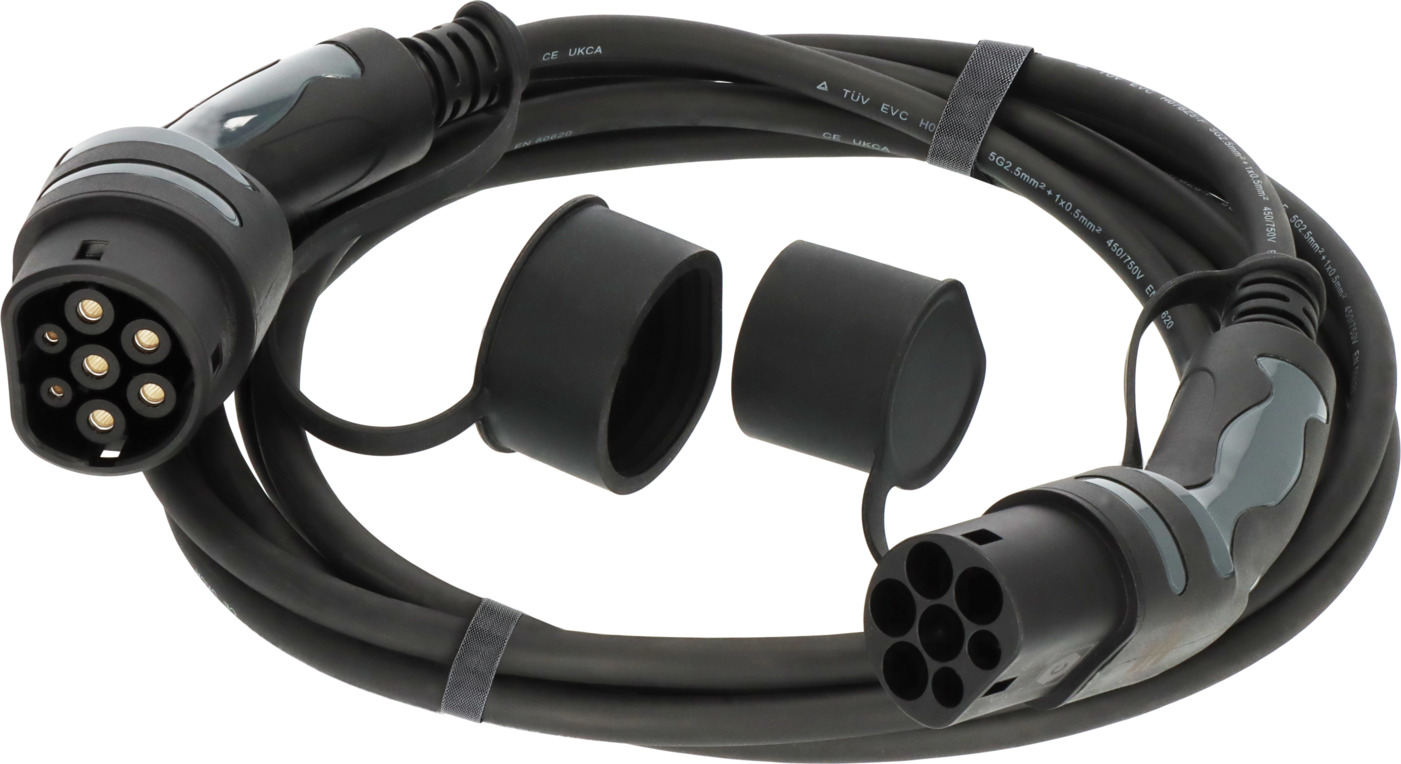 Ladekabel Typ 2 Mode 3 trefase 11 kW 5 m forfra Brennenstuhl