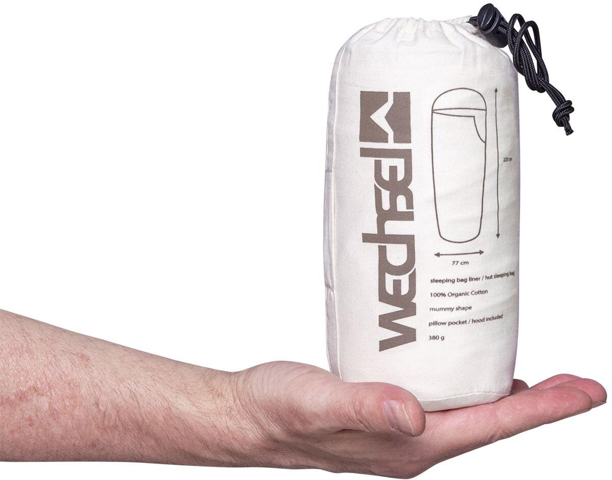 Lakenpose Bio Cotton mumieform 220x77 cm 380 g blå detalj