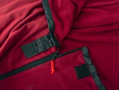 Lakenpose i mikrofleece mumieform 210x80 cm bordeaux detalj