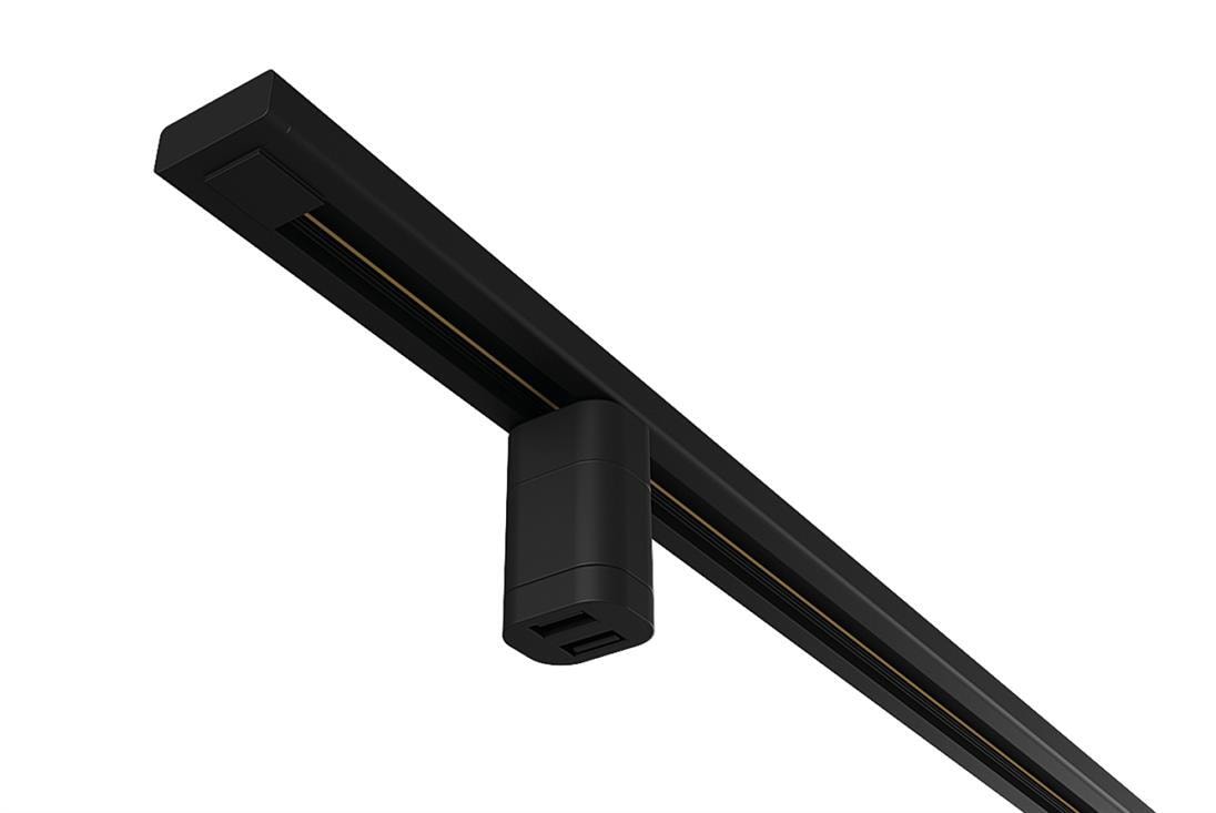 Lanciano USB-A dobbeltuttak for strømskinne 12V svart detalj