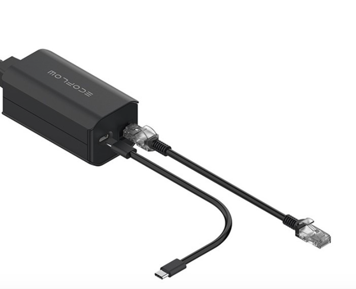 Landstrømadapter for bærbar kraftstasjon med C14-kabel - EcoFlow sett forfra