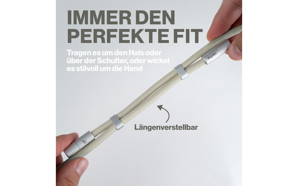 Lanyard Power Cable Lightning bærebånd 30 W sand USB-C til Lightning-kabel