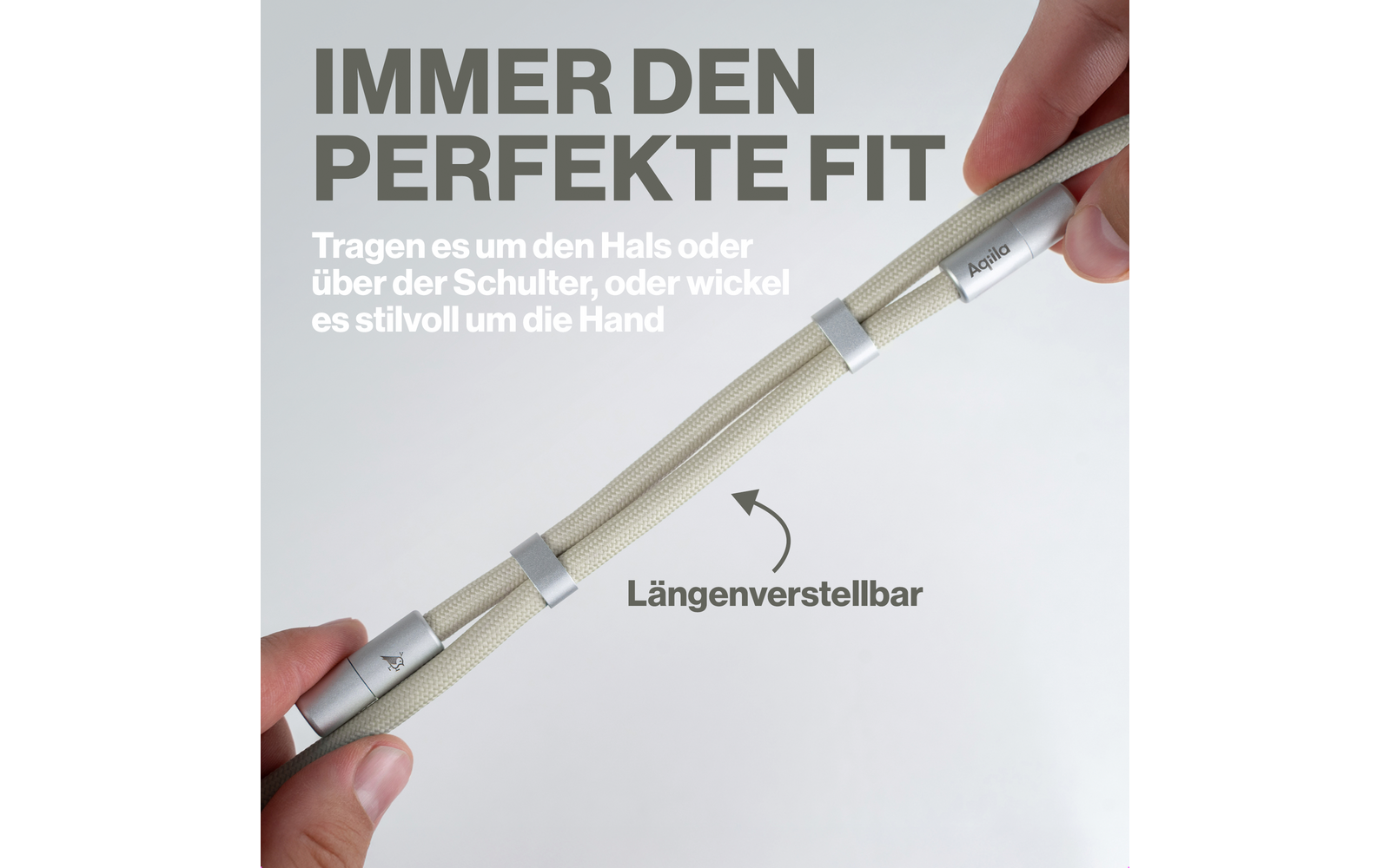 Lanyard Power Cable Lightning bærebånd 30 W sand USB-C til Lightning-kabel