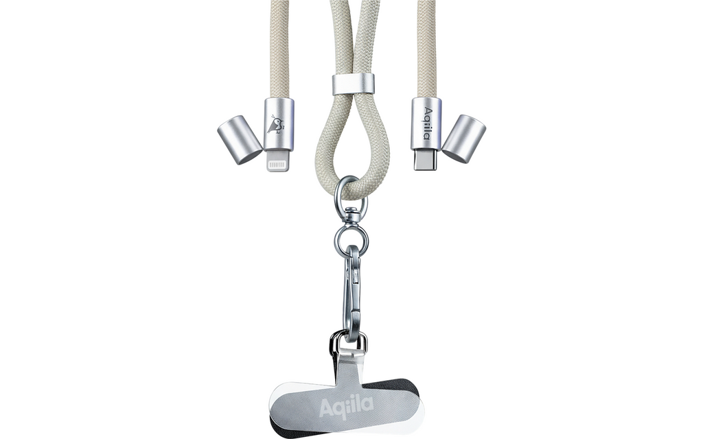 Lanyard Power Cable Lightning bærebånd 30 W sand pakket